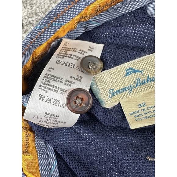 Lot of 2 Tommy Bahama Shorts Mens 32 Gray Blue Chino Flat Front Stretch Casual - Picture 10 of 16
